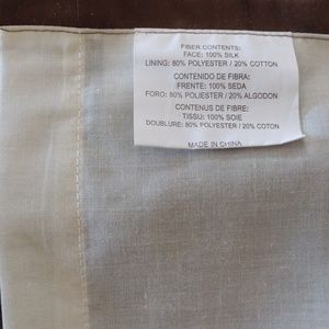 Dupioni silk curtain panel 42x84 bron/dark green stripe